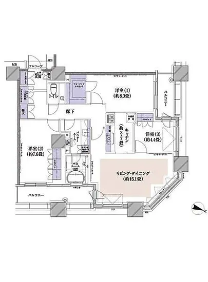 カテリーナ三田タワースイート　イーストアーク 23F