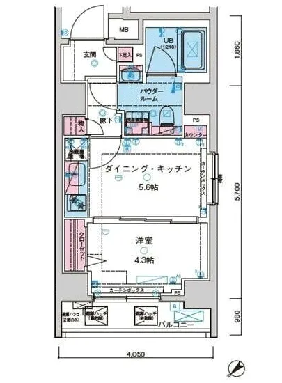 ジェノヴィア水天宮前2スカイガーデン 101