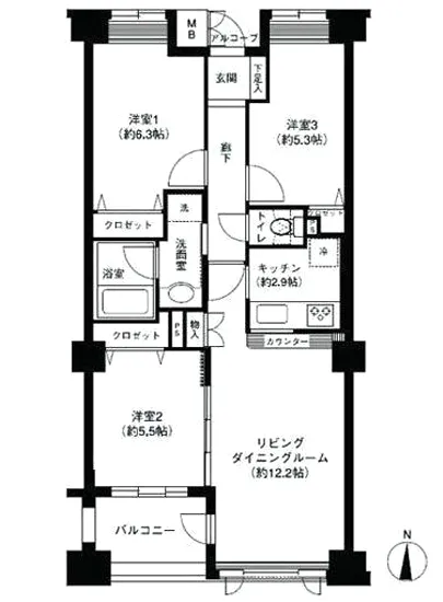 アボリアスコート笹塚 W-602