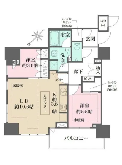 ザ・パークハウス高輪タワー 5F