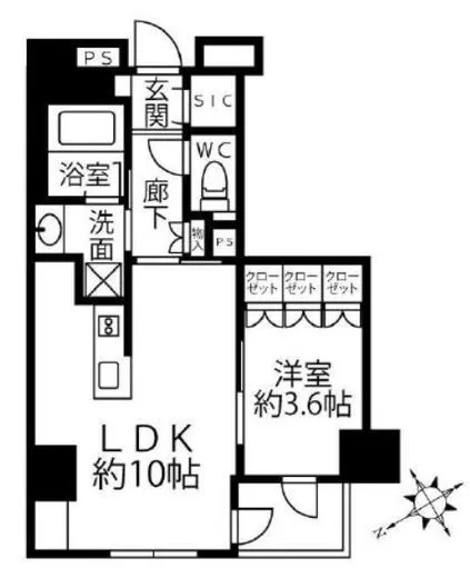 クリオラベルヴィ新富町 6階