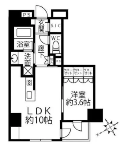 クリオラベルヴィ新富町 3階