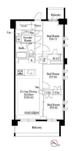 343 RESIDENCE ICHIGAYA (343レジデンス市ヶ谷) 2階