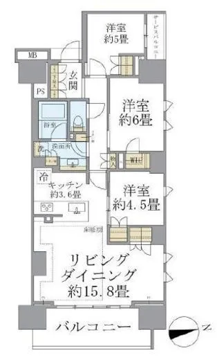 ブリリアシティ西早稲田 3階